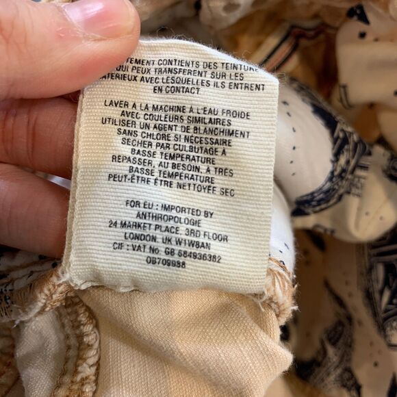 Pilcro And The Letterpress Pants Women 26 Apricot High Rise Skinny Velvet Dots - Picture 14 of 16